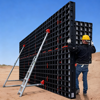 Coffrage en plastique modulaire réglable pour la construction de murs en béton