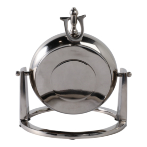 Orologio da tavolo ELEVARRE in metallo lucido, rotondo, per l'arredamento di casa e ufficio, di piccole dimensioni - Product Image 4