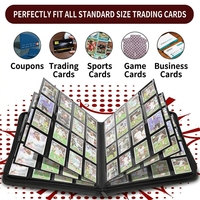 En gros, Classeur de collection de cartes TCG et de cartes à collectionner de jeu, grande capacité, noir, avec fermeture éclair, en PU16, motif quadrillé Palace, à feuilles mobiles pour jeux de société