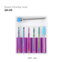 Ensemble de 7 embouts de meulage professionnels en boîte, embouts de perceuse à ongles en acier au tungstène, outils de polissage pour l'art des ongles NAD010
