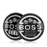 JHS Super Bright Vente Chaude 7 pouces BOSS Forme Ronde Led Phare 75w Salut Feux de Croisement DRL Feux de Conduite pour Jeeps Halo Phare