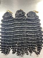 Extensions de cheveux humains à micro-anneaux pour tresses, effet plume, sans nœuds, sans trame