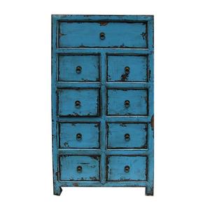 خمر الكلاسيكية الأثاث العتيق المستصلحة الخشب رسمت خزانة مكتب بأدراج - Product Image 1