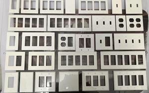 Interrupteur à bascule combiné/couvercle de <span class=keywords><strong>plaque</strong></span> murale de prise de courant duplex taille standard 2-Gang <span class=keywords><strong>Polycarbonate</strong></span> thermoplastique - Product Image 3