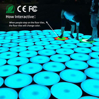 Dalles de sol interactives LED Rainbow Run DMX512 pour DJ, avec capteur automatique, parfaites pour les centres commerciaux et les parcs en période des fêtes