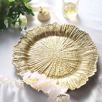 Assiette de Présentation Luxe Écologique Xiangjin Or Rose 13 Pouces pour Mariages et Événements – Vaisselle et Assiettes en Plastique de Haute Qualité