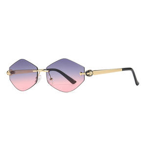 Nouvelles Lunettes de Soleil Polygones Haut de Gamme pour Femmes, Sans Monture, Métal, Verres Noirs UV400, Type 3, Protection Solaire, Lunettes Tendance - Product Image 2