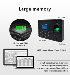 Software API gratuito UI500 Mantenimiento del tiempo Registrador de tiempo de huellas dactilares Máquina de asistencia de tiempo biométrico TCPIP - Product Image 2