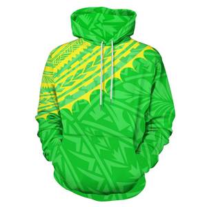 廉价连帽衫运动衫定制印花男女通用必需品连帽衫波利尼西亚部落纹身设计石灰绿色男士连帽衫 - Product Image 1