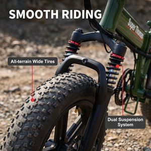 Bicicleta Eléctrica Plegable para Adultos a Bajo Precio, Llantas Anchas de 16 Pulgadas, Doble Amortiguación, Batería de Litio de 48V 500W, Alcance de 35-45 KM - Product Image 2