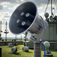 Sistema de alarma de defensa aérea de ciudad de 600W, sistema de advertencia de ataque aéreo con cobertura de 4KM, altavoz de bocina de sirena de ataque aéreo