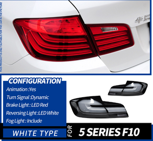 Feux arrière LED pour Série 5 F10 F18 2011-2017, lentille transparente, mise à niveau retrofit, nouveau clignotant de conduite - Product Image 5