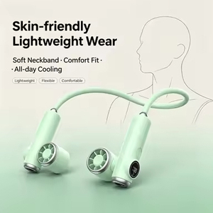 Ventilateur de cou portable électrique magnétique détachable 4000 mAh en plastique pour extérieur, rechargeable par USB - Product Image 1