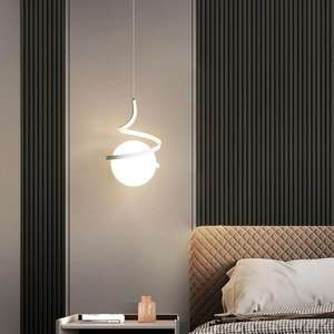 Decorazione della casa nordica luce pendente a spirale LED soffitto alto lampade a sospensione per comodino illuminazione nero bianco <span class=keywords><strong>oro</strong></span> <span class=keywords><strong>paralume</strong></span> in vetro - Product Image 5