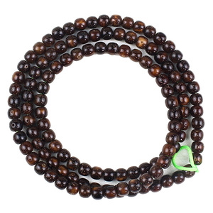 Hainan Bodhi Seed <b>Bracelet</b> 108 Beads Star Moon Pattern Black Veined Barrel Shape Religious Ceremony Unisex Jewelry - Product Image 3