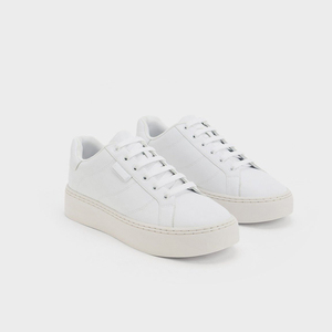 Zapatillas Deportivas Blancas Beige con Plataforma, con Cordones, Casuales, para Mujer, para Caminar a Diario, Calzado Urbano para Exteriores - Product Image 1