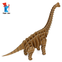 Kit de construction de dinosaures en papier kraft pour présentation sur table, artisanat, modèle de Brachiosaurus en carton ondulé 3D, puzzle de dinosaures à assembler