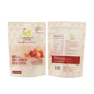 Emballage imprimé personnalisé fruits lyophilisés sac d'emballage en plastique ziplock transparent pour légumes secs avec logo personnalisé