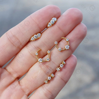 Boucles d'oreilles et collier Gemnel en laiton avec zircon cubique blanc marquise, style minimaliste, tendance pour femme, à porter au quotidien, avec chaîne gourmette à pampilles