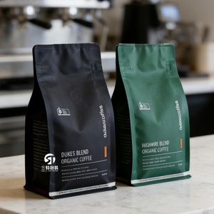 Custom Printed Flat Bottom Coffee <b>Packaging</b> <b>Bag</b> With Valve Eight Side Sealed Coffee Bean <b>Bag</b> - Product Image 6