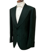 Blazer Slim Fit pour homme 2 ou 3 pièces noir costume de mariage fermeture à boutons pour le tissu Jacquard d'affaires ou de bureau