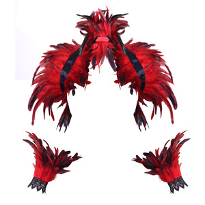 Set di scialle di piume di Halloween scialle di piume Punk piumino festa per festa <span class=keywords><strong>vestito</strong></span> Cosplay costumi Poncho per le donne e gli uomini - Product Image 6