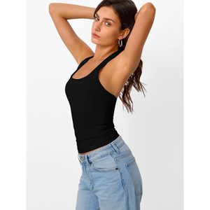 Halter Crop Top Femme Bodycon Dos Nu Tricoté Sans Manches Style Y2K Tenue Décontractée - Product Image 3