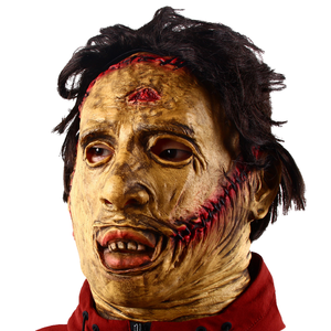 Máscara de Cuero de Leatherface para Película de <span class=keywords><strong>Terror</strong></span>, Disfraz de Halloween, Cosplay, Peluca de Disfraz de <span class=keywords><strong>Terror</strong></span>, Máscara de Látex con Pintura en Aerosol para Adultos - Product Image 4