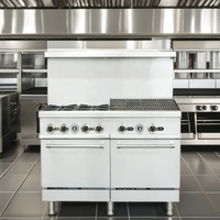 Barbecue au gaz commercial Core Pro 4 brûleurs 24 pouces en acier inoxydable certifié ETL CE, four statique 256 000 BTU