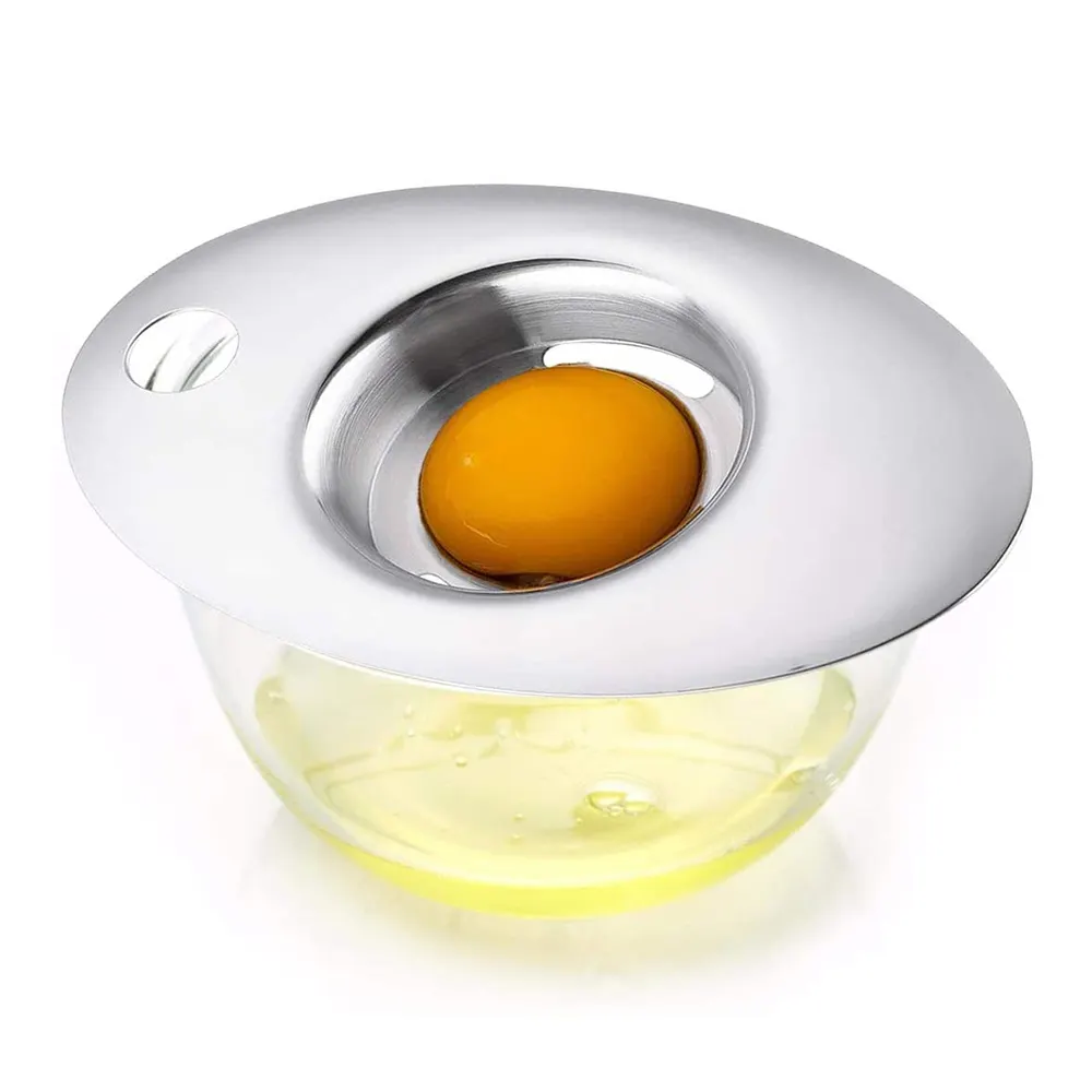 Kingwise रसोई गैजेट खाद्य ग्रेड 304 स्टेनलेस स्टील अंडा फिल्टर छलनी अंडे का सफेद विभक्त की जर्दी विभाजक