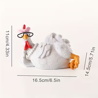 Statue décorative populaire de coq et de poule du matin, artisanat en résine d'animaux amusants, ornements en résine, décoration d'intérieur