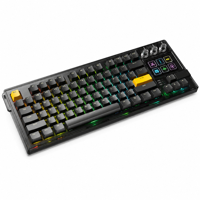 AI Mechanical Keyboard, 87 Keys Wired RGB Backlit Programmable for Office Gaming Windows Mac OS