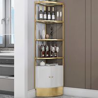 Meubles de salon coin en métal armoire à vin en acier inoxydable étagère en verre armoire refroidisseur à vin casier à vin