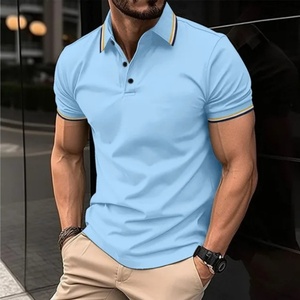 Polo classique à manches courtes pour homme, col à double bordure, t-shirt de golf à séchage rapide - Product Image 3