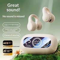 Auriculares de Conducción Ósea con Clip Abierto 2026, Inalámbricos Bluetooth con Pantalla LED y Batería de Larga Duración
