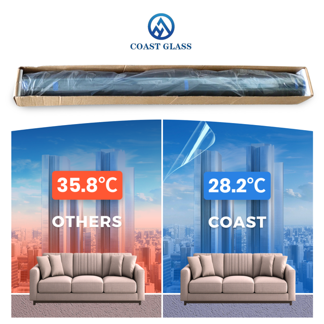 Rare Earth UV IR Blocking Glass Film Grey Blue High VLT Insulating Adhesive Solar Window Film