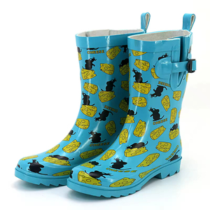 Bottes <span class=keywords><strong>de</strong></span> <span class=keywords><strong>pluie</strong></span> pour femmes YL323, mi-mollet, en tissu <span class=keywords><strong>de</strong></span> coton personnalisé, imperméables, en caoutchouc, pour le jardin et l'extérieur - Product Image 5