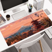 Alfombrilla de Ratón Personalizada con Paisaje Chino, Alfombrilla de Juego Extragrande, Alfombrilla Larga para Teclado de Computadora, Alfombrilla Completa para Escritorio con Bordes Cosidos