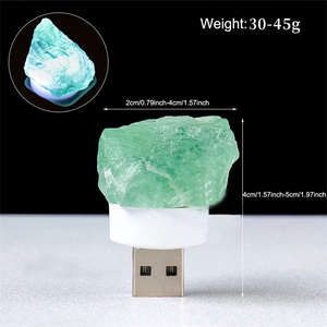 Lámpara de Noche de Cristal <span class=keywords><strong>en</strong></span> <span class=keywords><strong>Bruto</strong></span> USB, Mini Lámpara LED Portátil de Piedra Natural, Decoración de Cristal Curativo, Regalo para Dormitorio y Decoración del Hogar - Product Image 5
