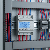 Compteur d'énergie triphasé multifonction Acrel ADL400 sur rail DIN, affichage LCD, compteur numérique kWh, RS485 Modbus RTU, surveillance de la puissance