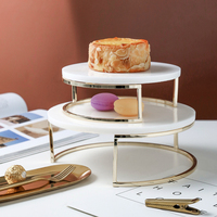 Plateau de mariage de luxe en or, assiette pour buffet, thé de l'après-midi, plateau en marbre, présentoir à gâteaux