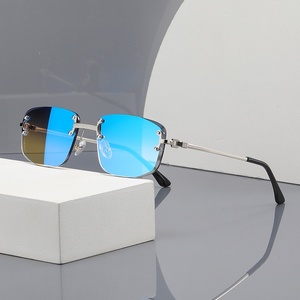 YSM8001 Nuovi Occhiali Senza Montatura Stile Europeo e Americano, Lenti Colorate Personalizzate per Donne, Montatura in Metallo alla Moda con Rivestimento Multiplo UV400 EN166 - Product Image 3