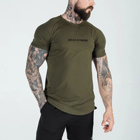 T-shirt de haute qualité à col rond pour hommes T-shirt Gym Fit avec coupe en V sur la poitrine