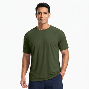 T-shirt pour homme en tissu extensible de qualité supérieure, col rond, personnalisable, produit vierge de qualité supérieure. - Product Image 1