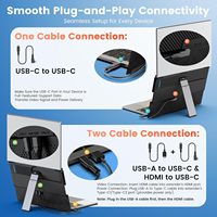Moniteur portable double écran LCD FHD IPS 15,6 pouces pour ordinateur portable, idéal pour les voyages et les affaires - S15Plus (Fabricant OEM)