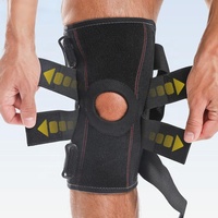 Genouillère de compression en néoprène avec sangles réglables et protection de la rotule ouverte pour hommes et femmes, idéale pour l'entraînement en salle de sport