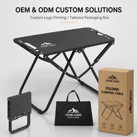 Table de camping pliante portable personnalisable en gros, en métal tactique rectangulaire en acier au carbone pour pique-nique et randonnée en extérieur