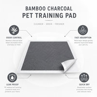 Tapis d'apprentissage pour chiens en charbon de bambou PE jetables, ultra absorbants, anti-odeurs, anti-fuites, écologiques, directement de l'usine