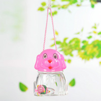 Mini aquarium portable en plastique, petit réservoir à poissons, design de dessin animé, conteneur transparent, décoration de bureau