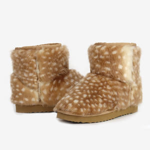 <span class=keywords><strong>Stivali</strong></span> Invernali <span class=keywords><strong>da</strong></span> Donna Personalizzati con Piattaforma, Pelliccia Sintetica Morbida, Stampa Renna Marrone, Produttori - Product Image 1